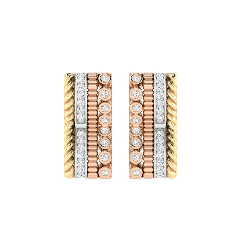 18K Gold Heritage Earrings with Diamonds