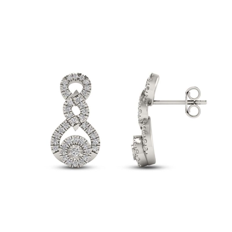 Pure Sparkle Crescent Earrings (18k, 0.22 CTS)