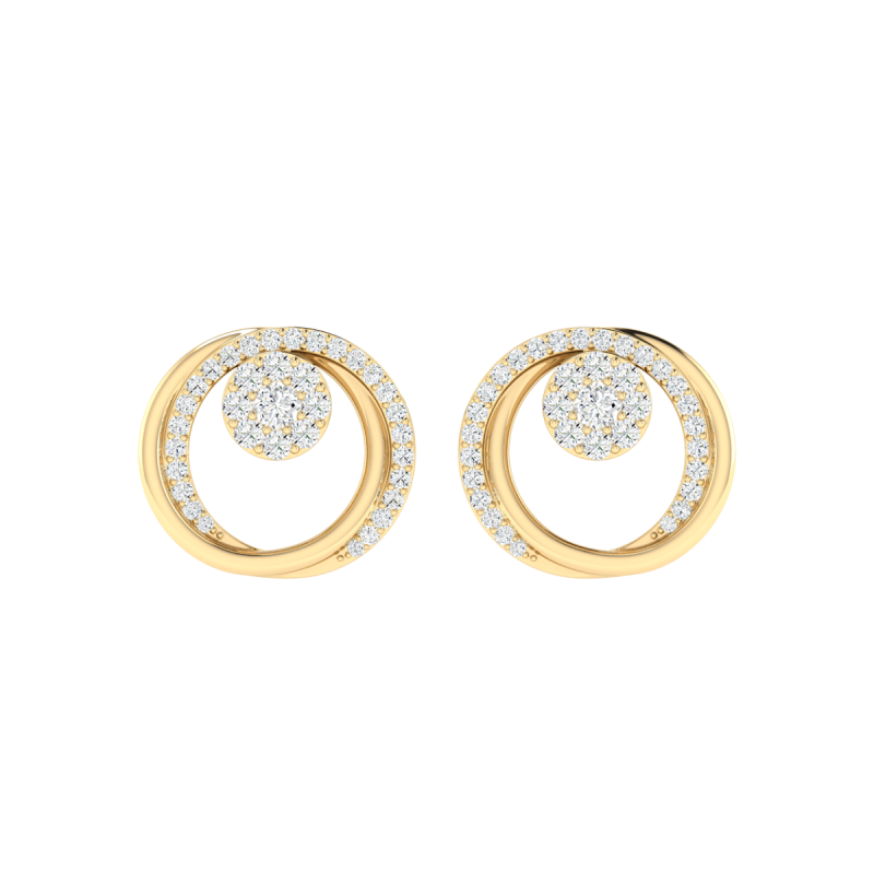 18K Gold Orbit Earrings with Diamonds