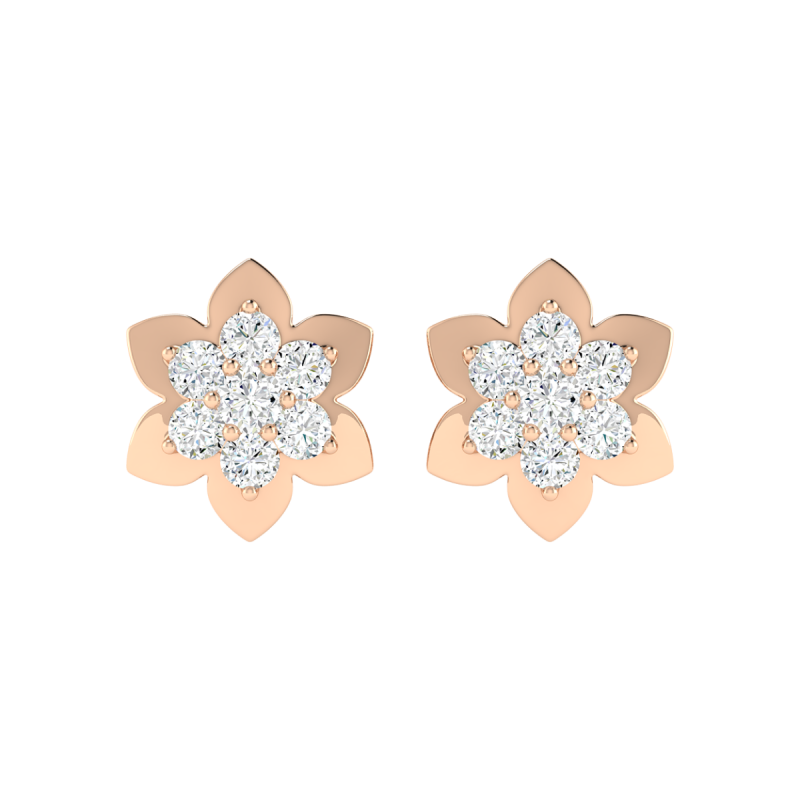 18K Gold Iris Earrings with Diamonds