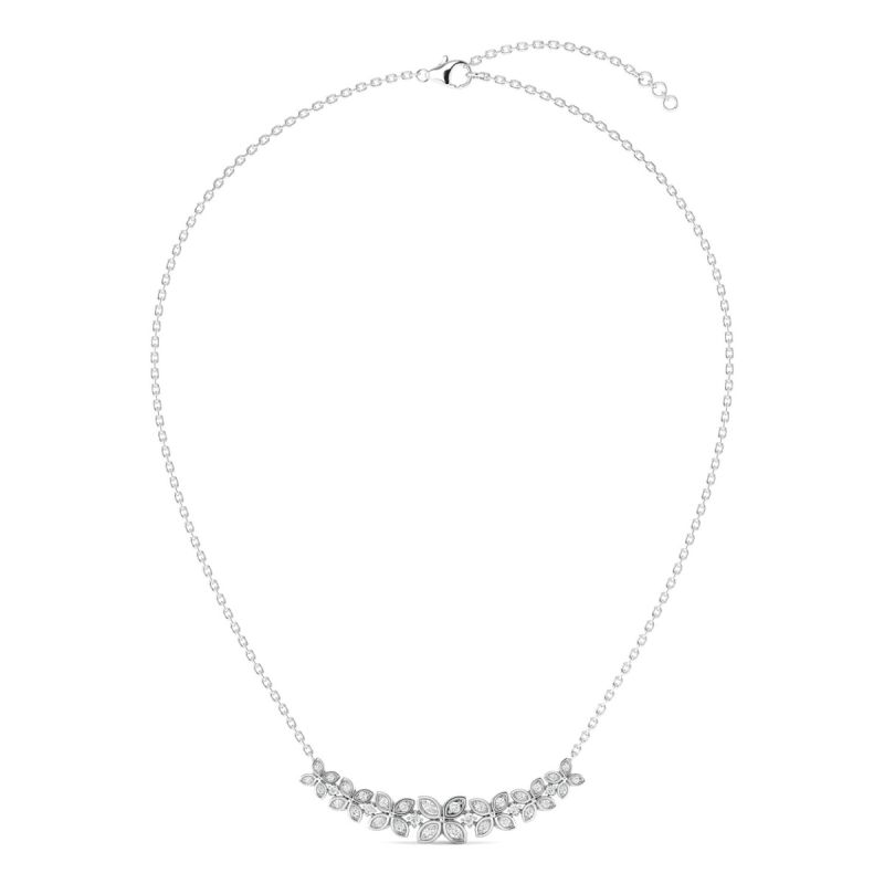 18k Gold Dancing Petals Necklace with Diamonds