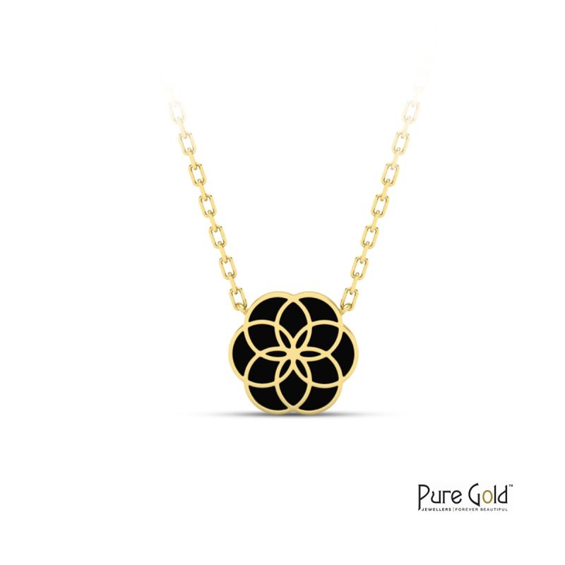 18 Karat Gold Luciana Black Onyx Pendant