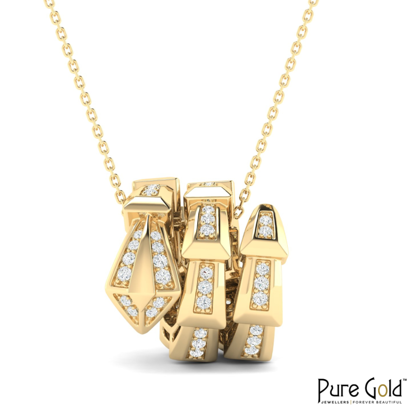 18K Gold Imperial Serpent Pendant with Diamonds