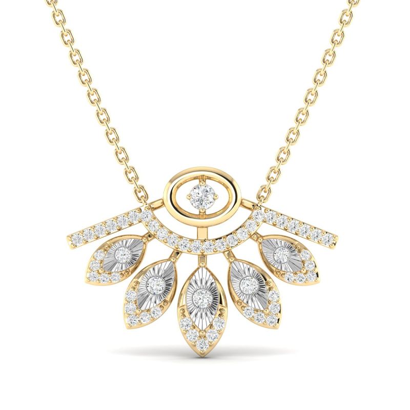18k Gold Floral Dew Necklace with Diamonds