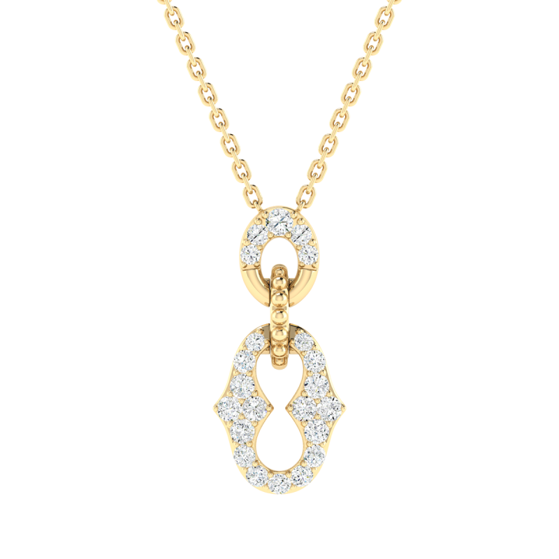 18K Gold Infinite Link Necklace with Diamonds