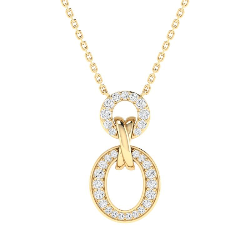 18K Gold Knotline Necklace with Diamonds