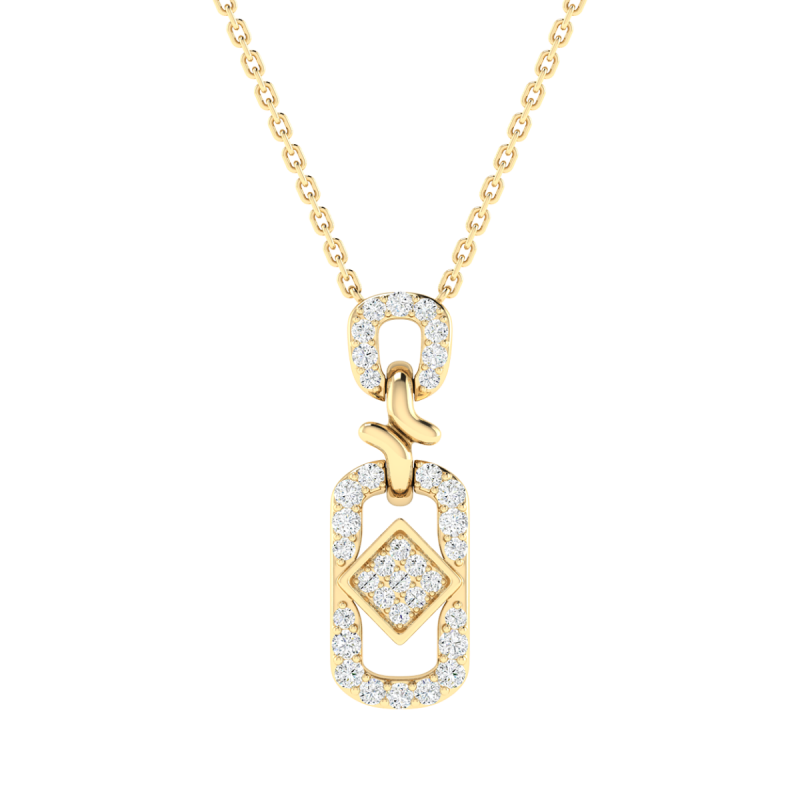 18K Gold Fusion Link Necklace with Diamonds