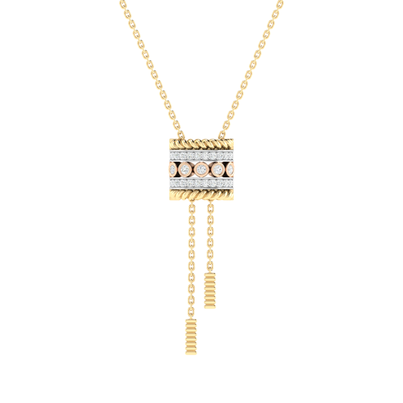 18K Gold Cadence Necklace with Diamonds