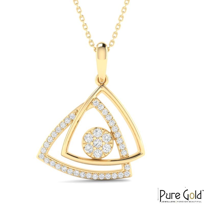 18 Karat Gold Luminous Eye Necklace with Diamonds with Chain