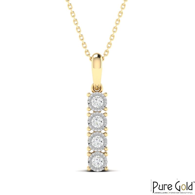 18 Karat Gold Moonlit Harmony Diamond Pendant with Chain