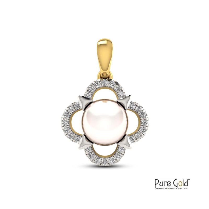 Star Leaf  Diamond & Pearl Pendant - PGPNG26961