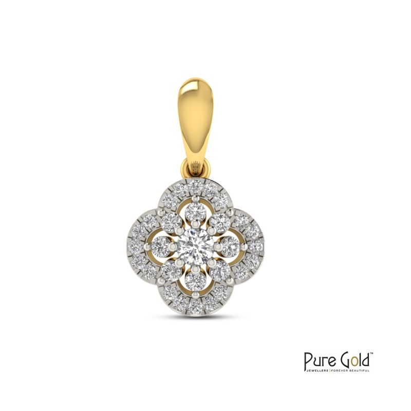 Minimalist Clover Pendant (18K, 0.15 CTS)