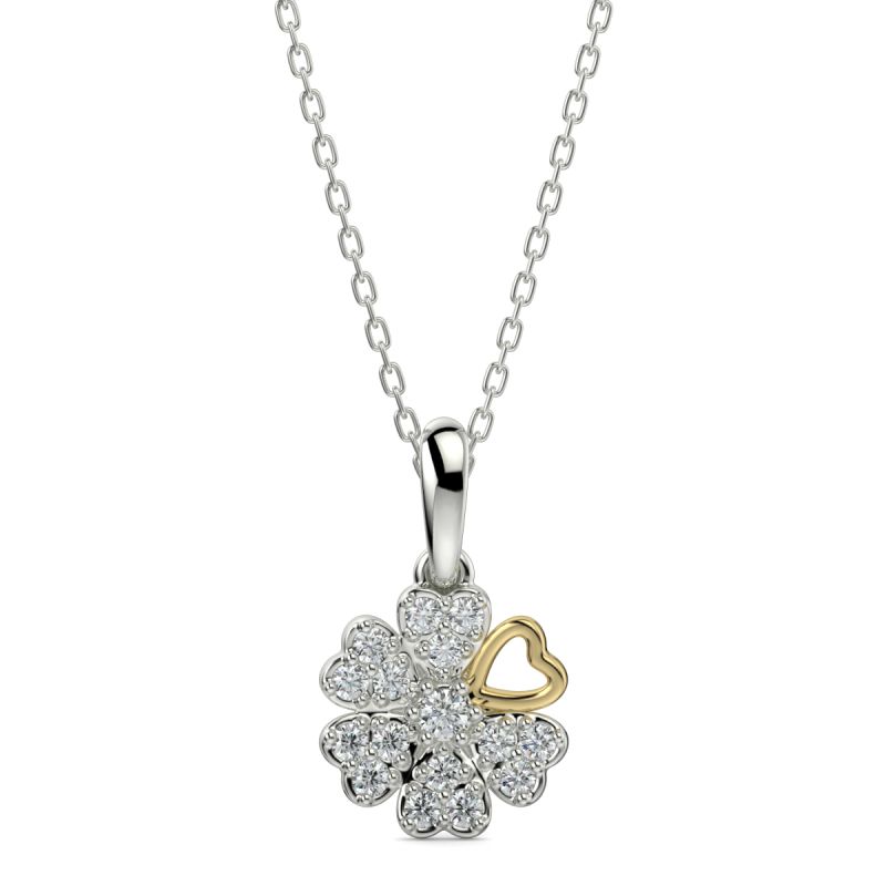 Pure Sparkle Bloom Diamond Pendant with 0.16 CTS and 18K gold