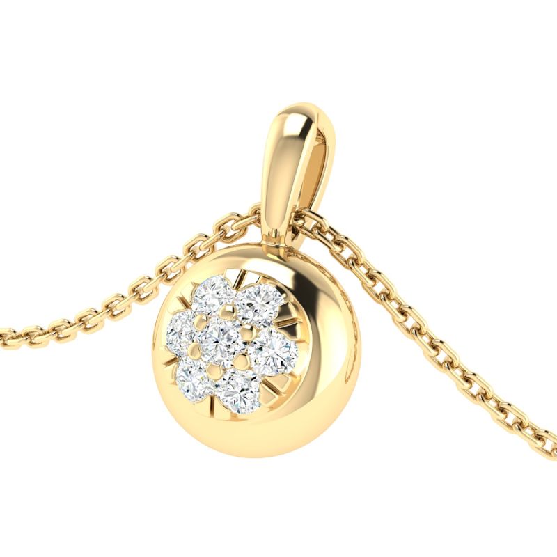 Infinite Diamond Circle Pendant with 0.15CTS and 18K gold