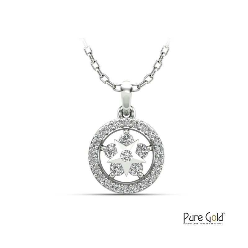 Pure Sparkle Starry Diamond Pendant (0.19 CT, 18K gold)