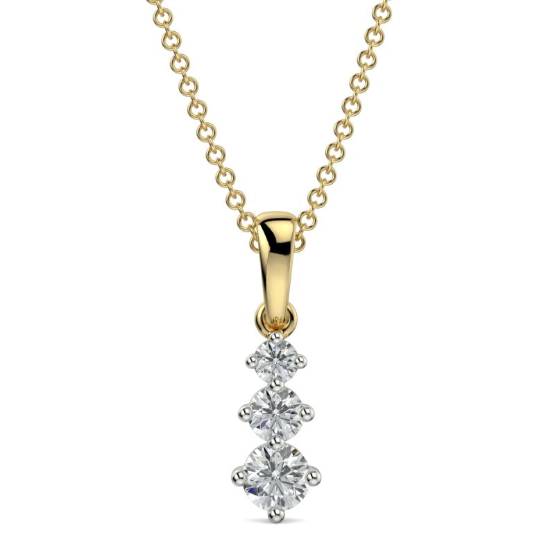 Trilogy of Light Pendant (0.21 CT, 18K Gold)