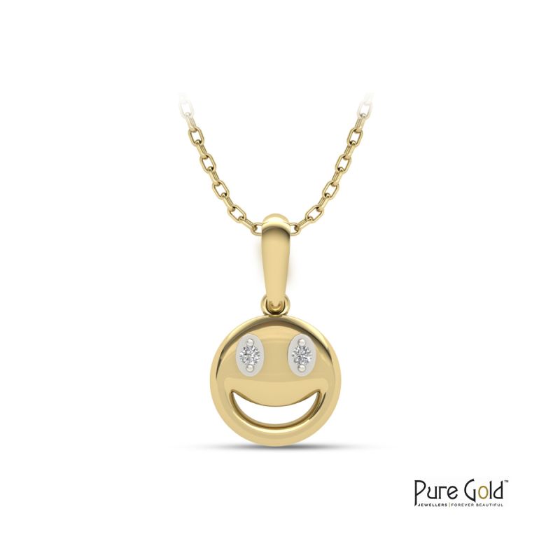 Smiley Sunshine Pendant (18k and 0.02CTS)