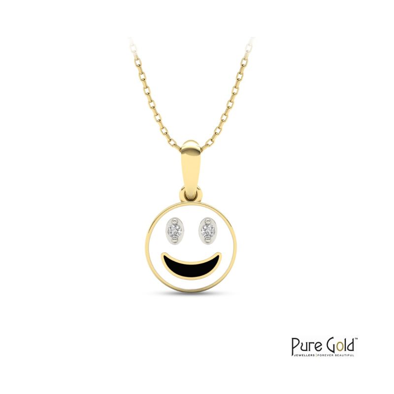 Bezzora Smiley Face Pendant (18k and 0.02CTS)
