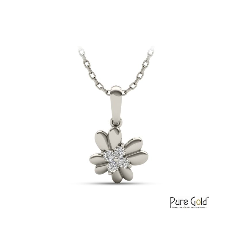 Diamond Daisy Pendant (18k and 0.02 CTS)