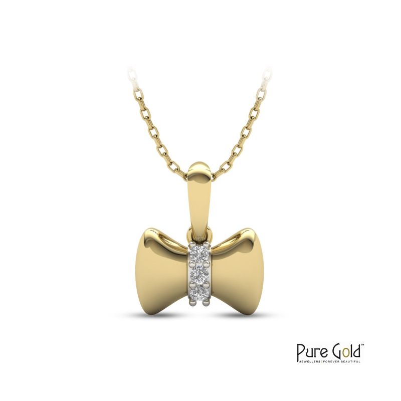 Bezzora Pretty Bow Pendant (18k and 0.02 CTS)