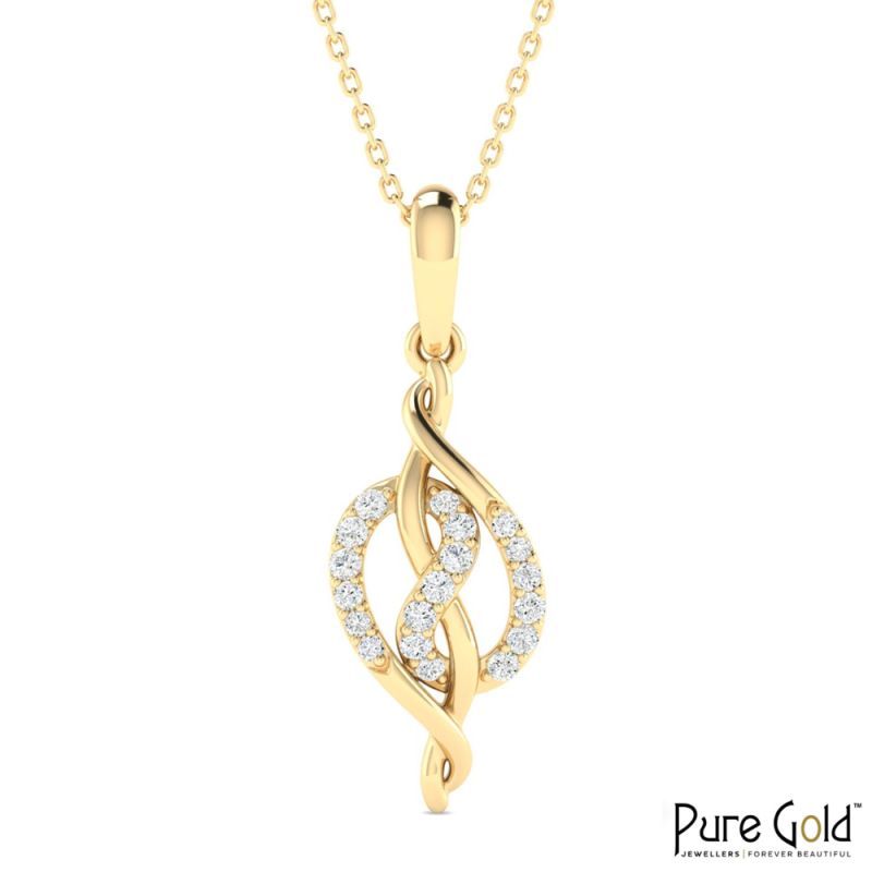 18 Karat Gold Mystic Embrace Necklace with Diamonds with Chain