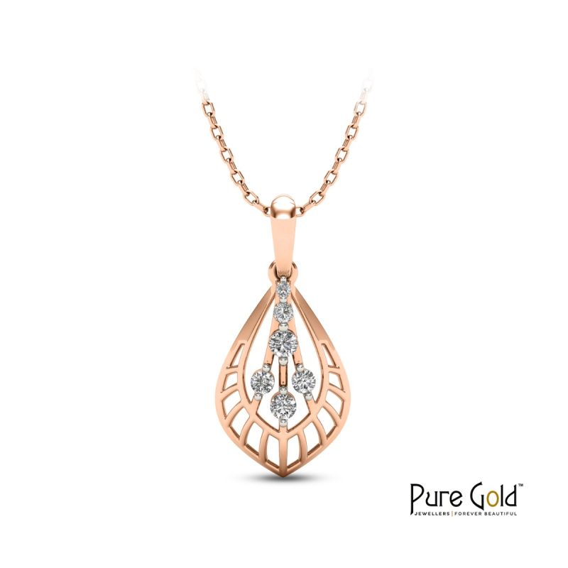 Radiant Leaf Pendant (18k and 0.14 CTS)