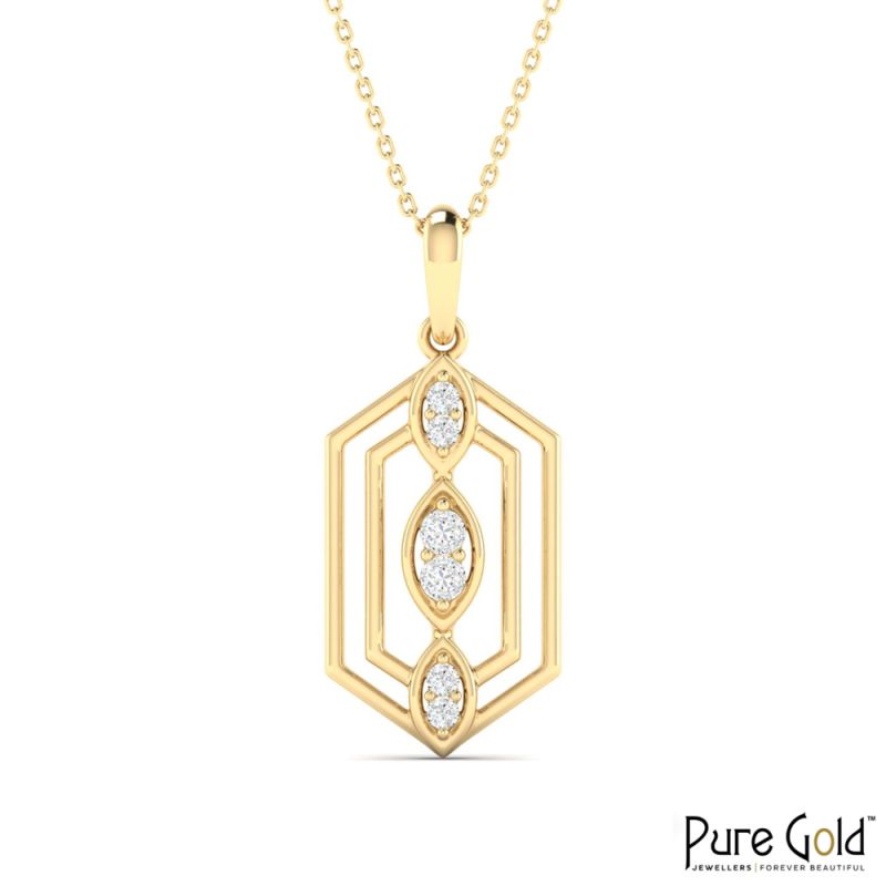 18 Karat Gold Prism Glow Necklace with Diamonds with Chain