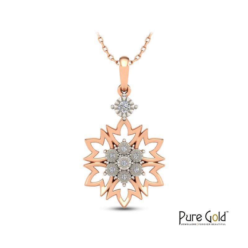 Floral Filigree Pendant (18K and 0.09 CTS)