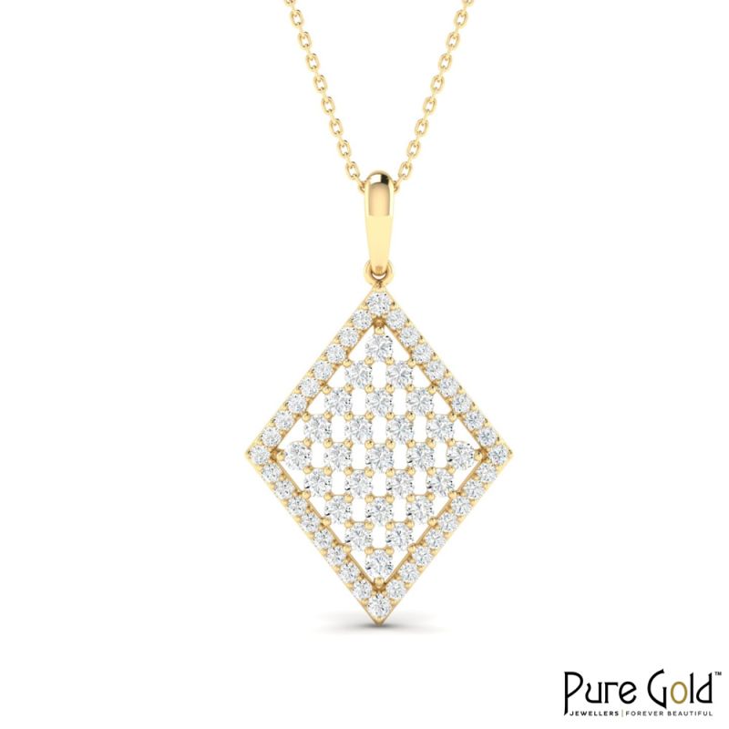 18 Karat Gold Mirage Diamond Pendant with Chain