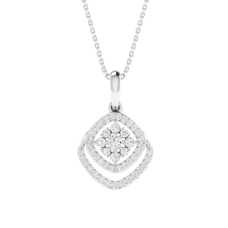 18K Gold Eclipse Diamond Pendant with Chain