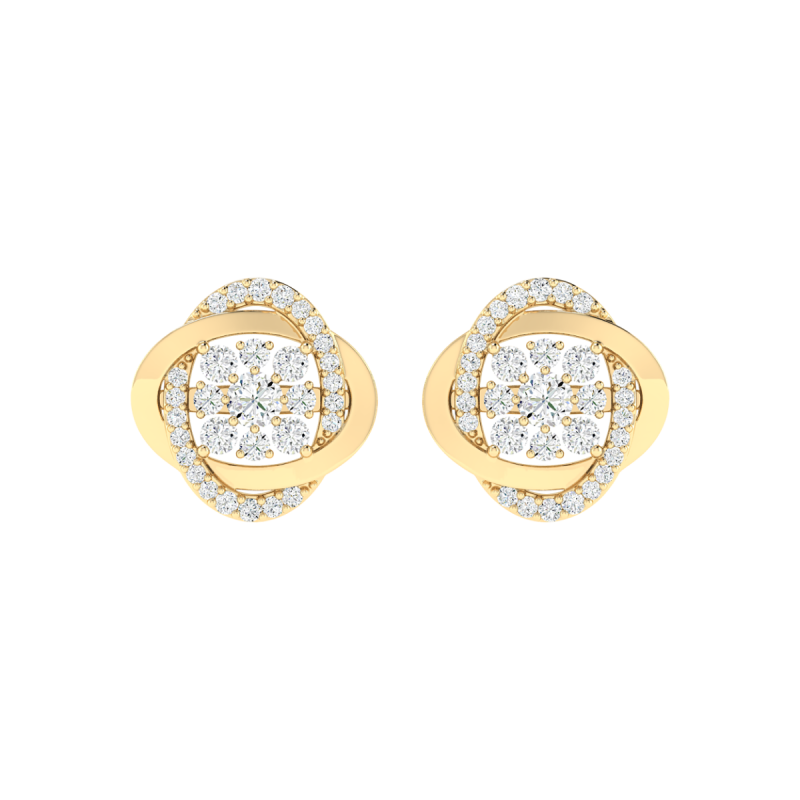 18K Gold Golden Dew Earrings with Diamonds
