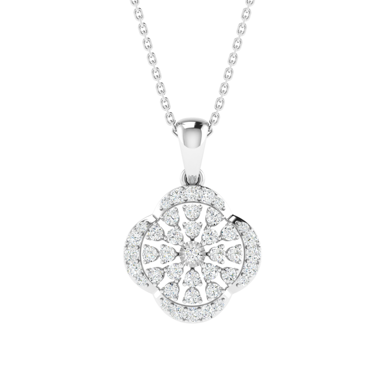 18K Gold Fiora Diamond Pendant with Chain