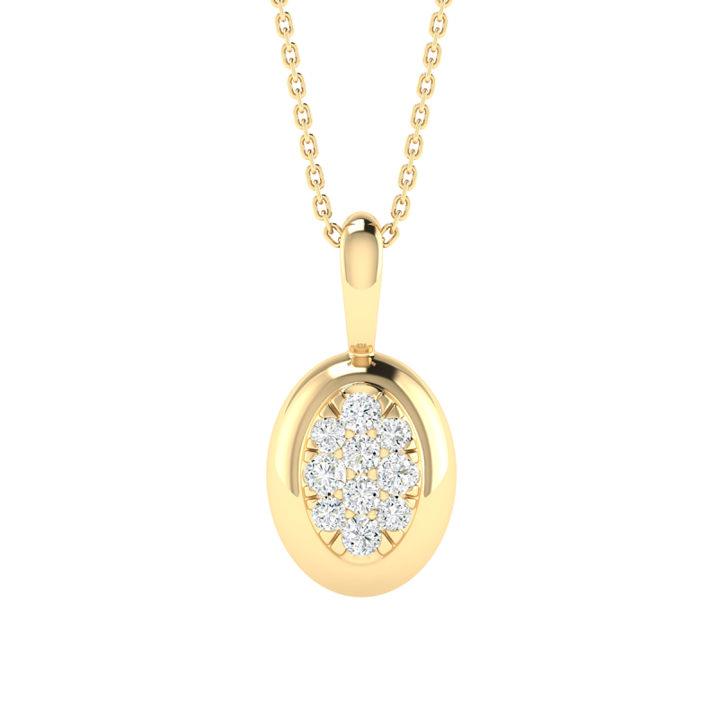 Pure Sparkle Diamond Pebble Pendant with 0.11 CTS and 18K gold