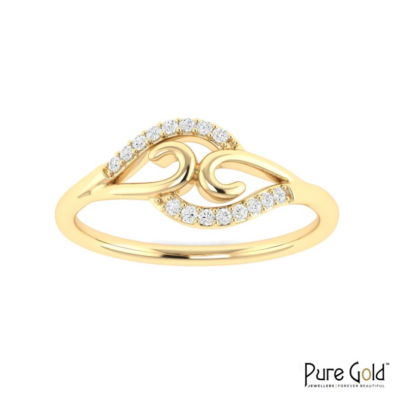 18 Karat Gold Dancing Flames Ring with Diamonds