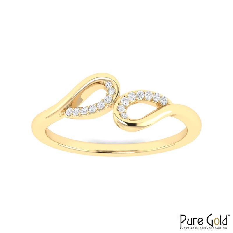 18 Karat Gold Serenity Twist Ring with Diamonds