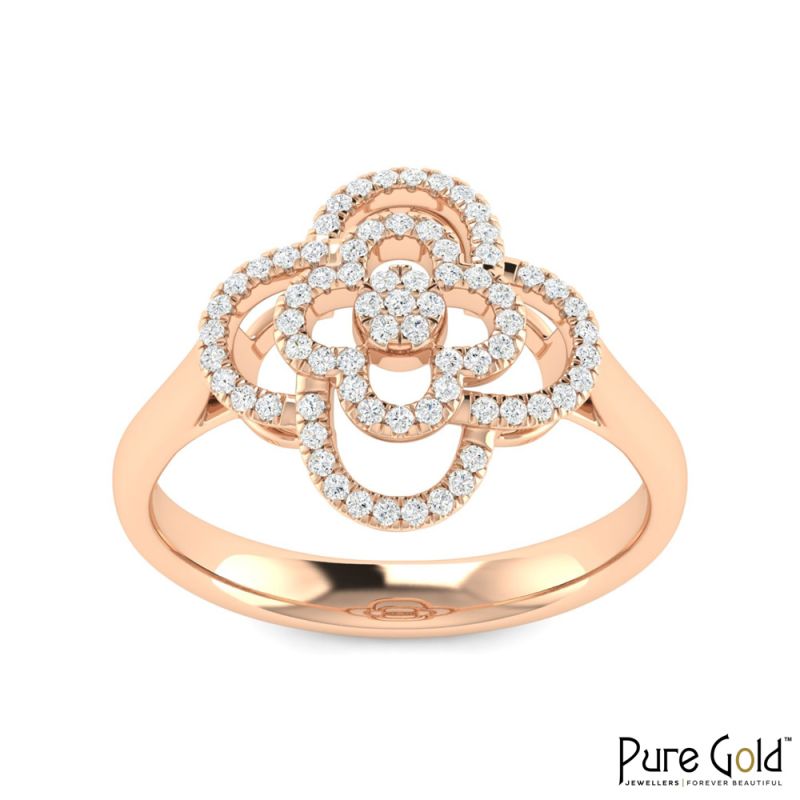18 Karat Gold Eternal Bloom Ring with Diamonds