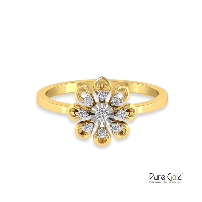 Floral Sparkle Diamond Ring CPP - PGRNG28422
