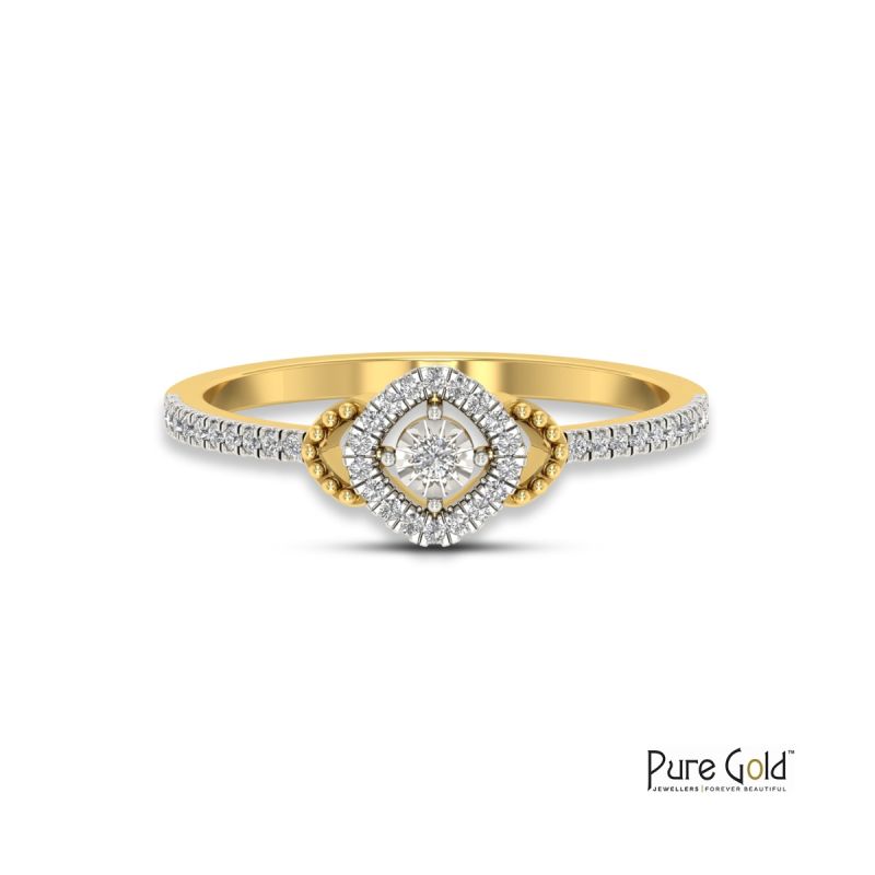 Clustered Charm Diamond Ring (18k and 0.10 CTS)