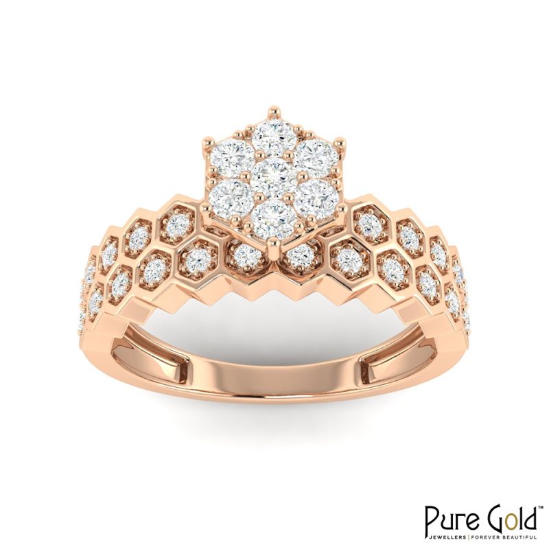 18K Gold Empress Ring with Diamonds
