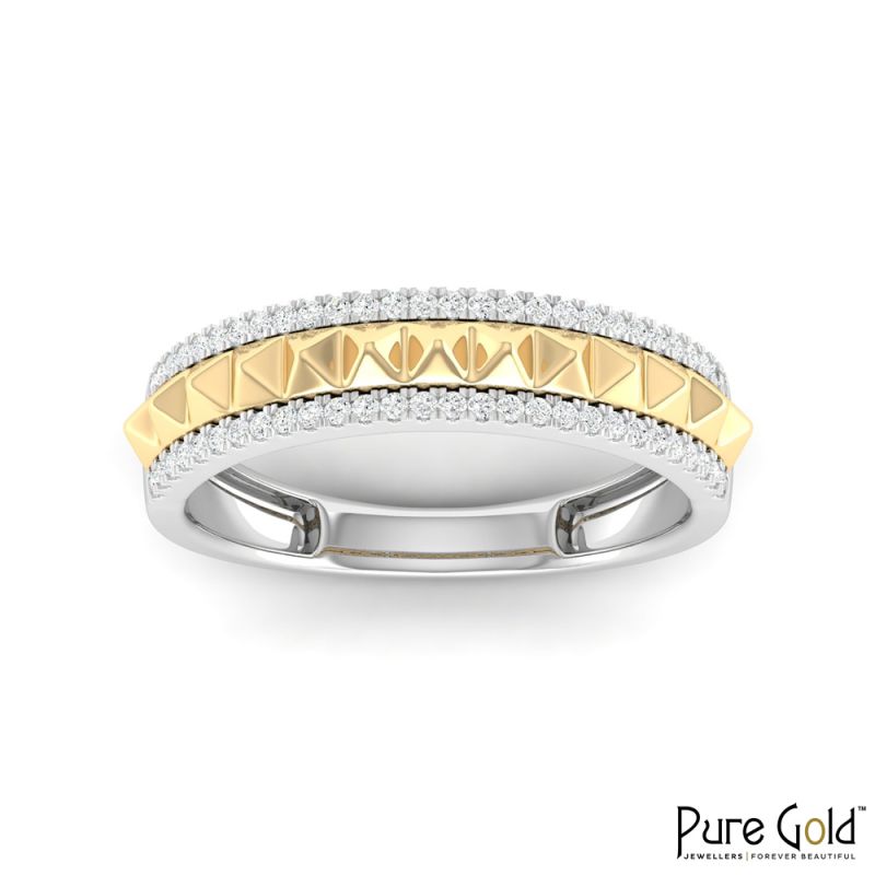 18K Gold Crown Jewel Ring with Diamonds