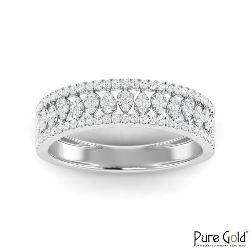 18K Gold Celestine Ring with Diamonds