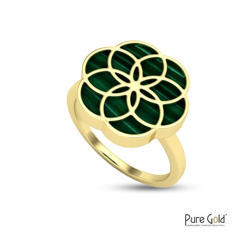 18 Karat Gold Luciana Malachite Ring