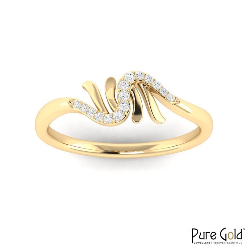 18 Karat Gold Elysian Swirl Ring with Diamonds