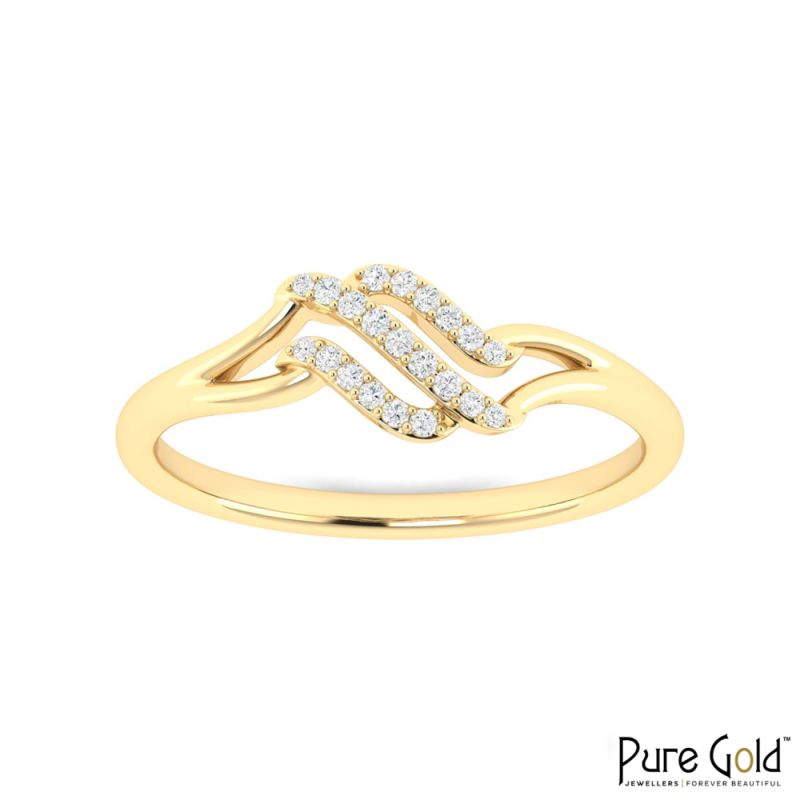 18 Karat Gold Harmony Twist Ring with Diamonds