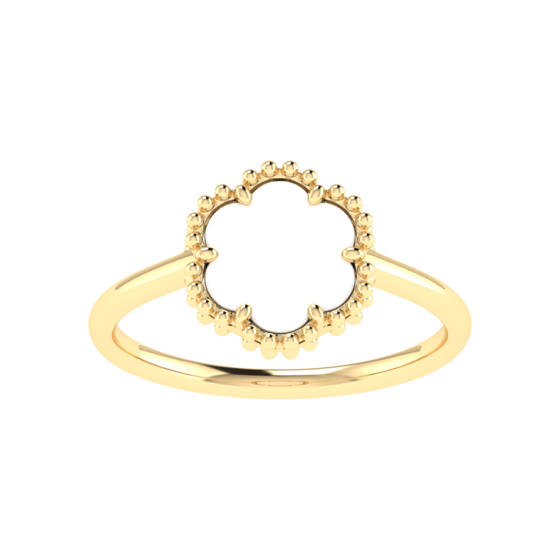 18K Gold Moonlit Petal Ring