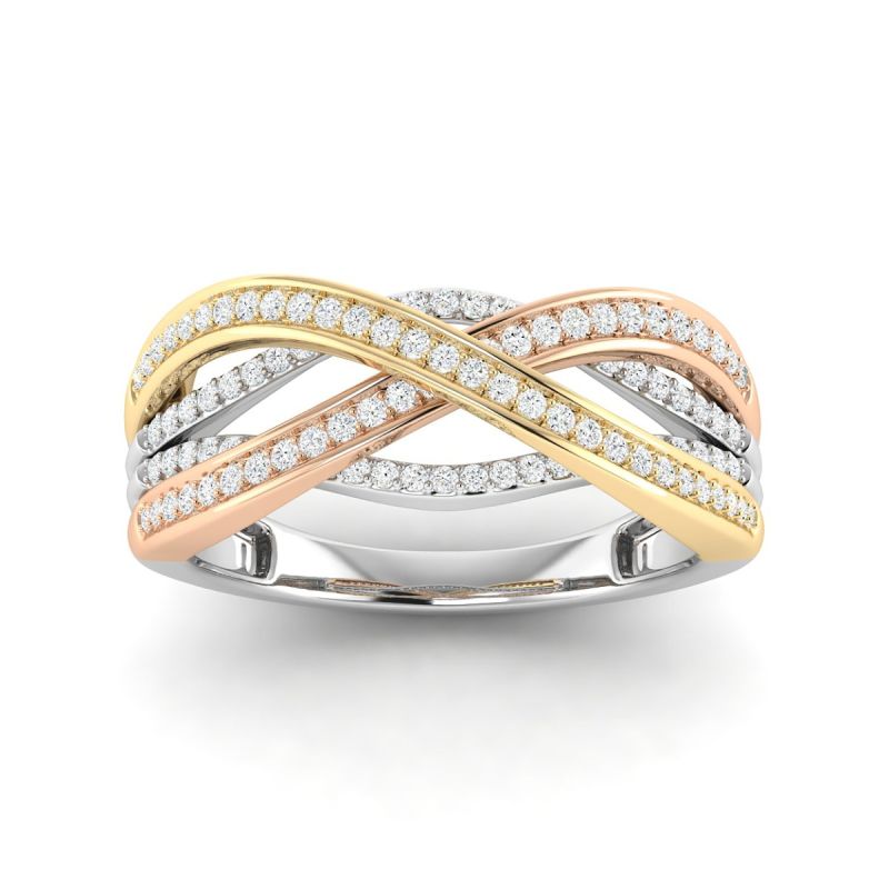 18K Gold Viva Knot Ring with Diamonds