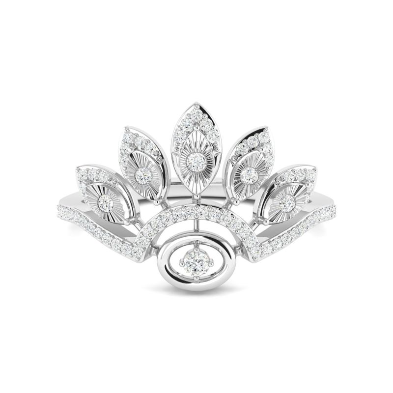 18k Gold Floral Dew Ring with Diamonds