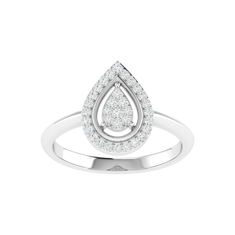 18K Gold Dewdrop Ring with Diamonds