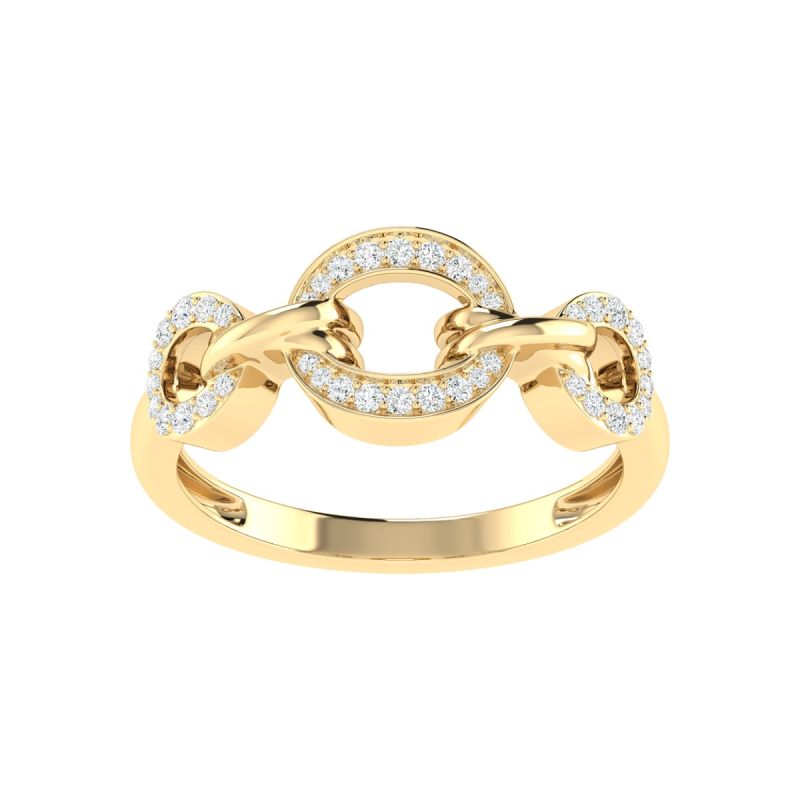 18K Gold Knotline Ring with Diamonds