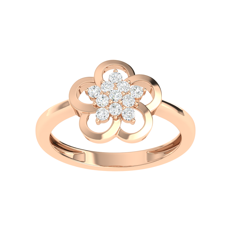 18K Gold Daisy Glow Ring with Diamonds